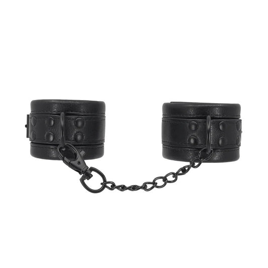LoveInLeather–PaddedFauxLeatherWristRestraints|MatteBlack