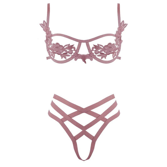 LoveInLeather–PinkPetalCageSet|Small