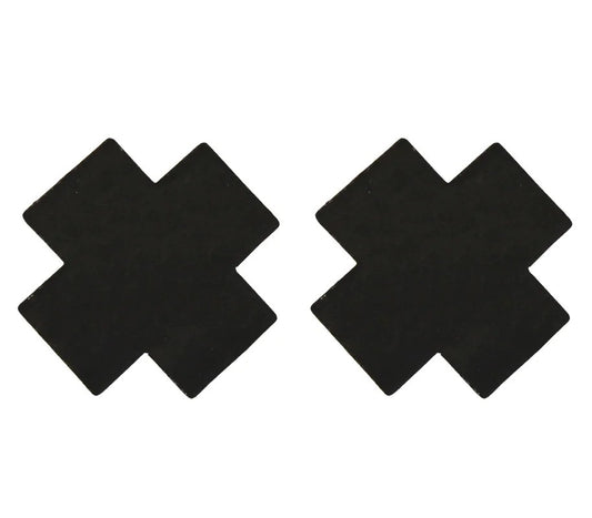 LoveInLeather–PlainCrossNipplePasties(Black)