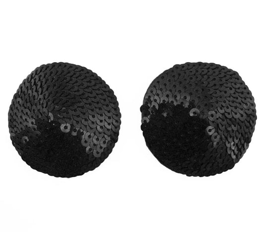 LoveInLeather–SequinRoundNipplePasties(Black)