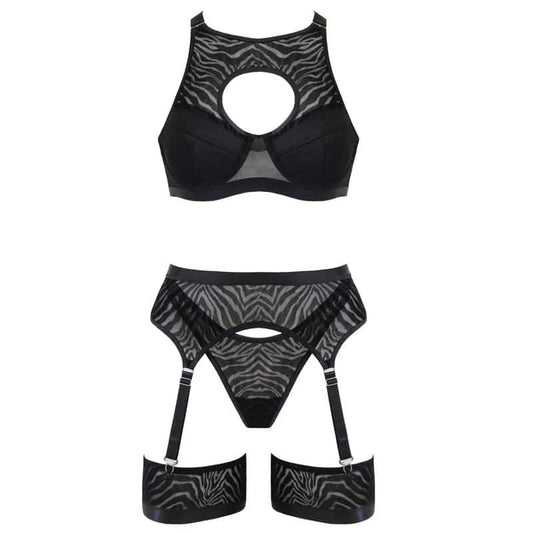 LoveInLeather–Sheer5PieceLingerieSet|Small