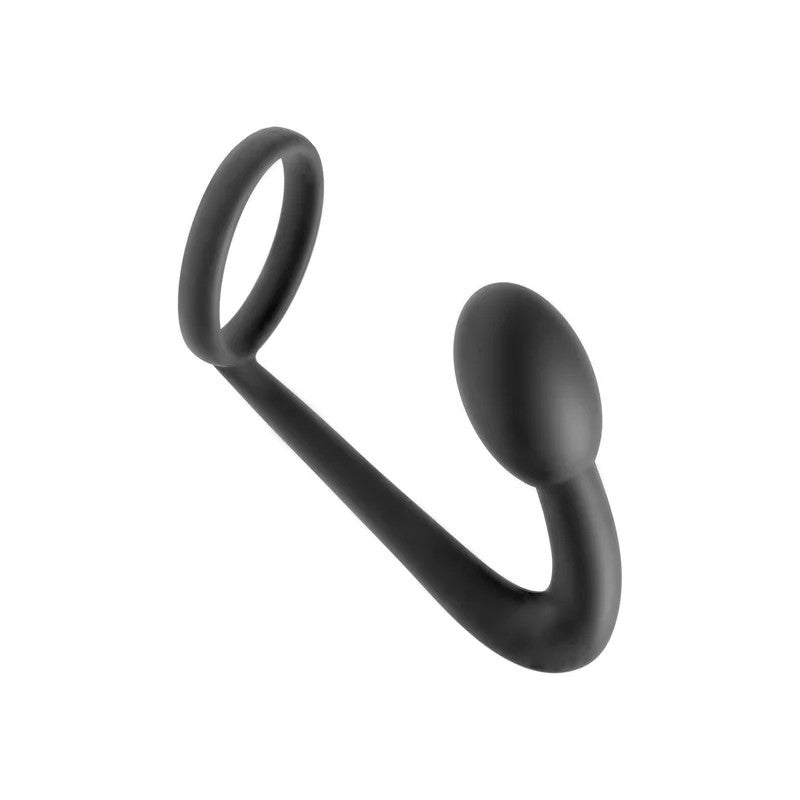 LoveInLeather–SiliconeButtplugwithCockring(Black)