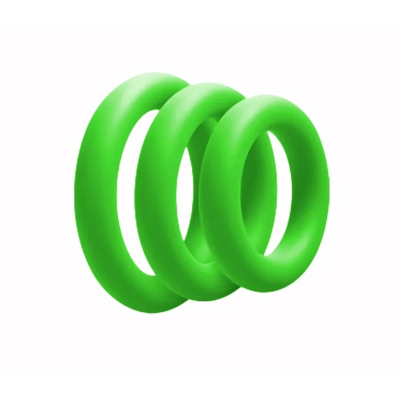LoveInLeather–SiliconeFatBoyCockRing3PK|Green