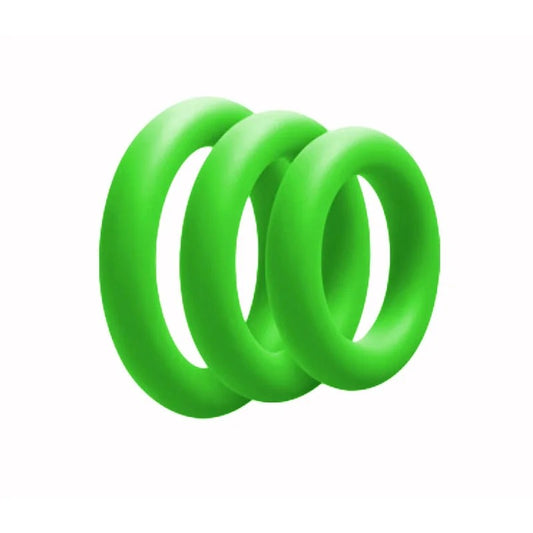 LoveInLeather–SiliconeFatBoyCockRing3PK|Green