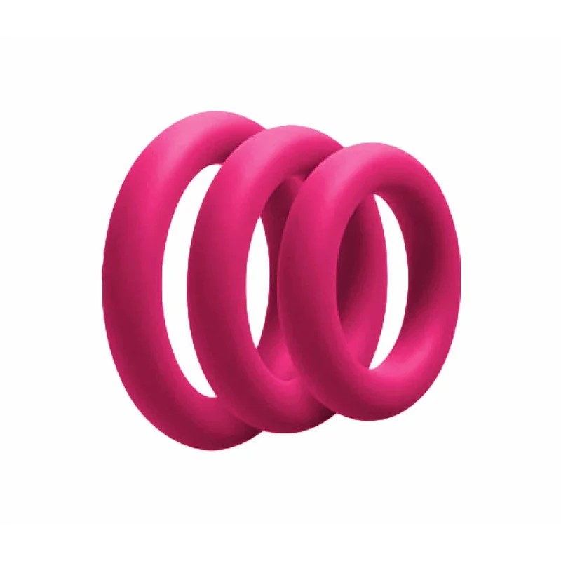 LoveInLeather–SiliconeFatBoyCockRing3PK|Magenta