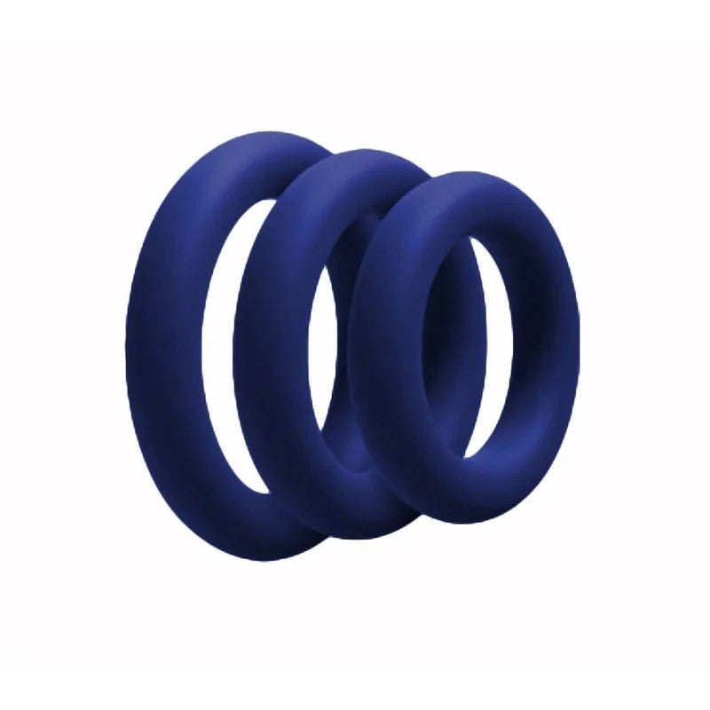 LoveInLeather–SiliconeFatBoyCockRing3PK|Navy