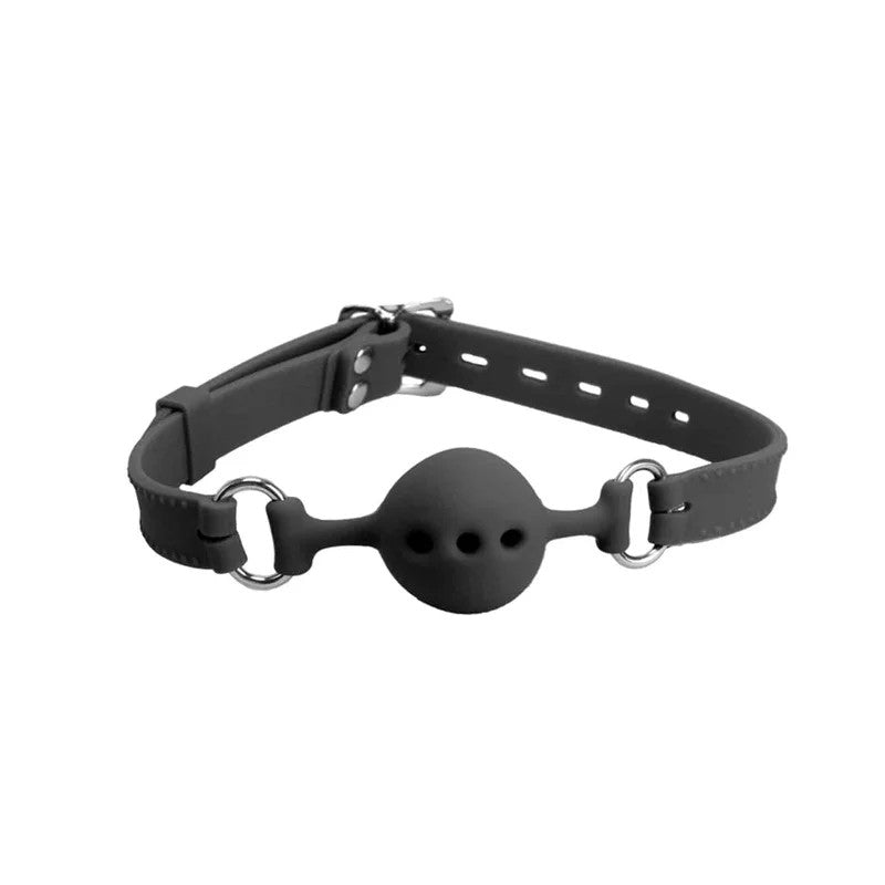 LoveInLeather–SiliconeGagWithBreathableSiliconeBall|Black