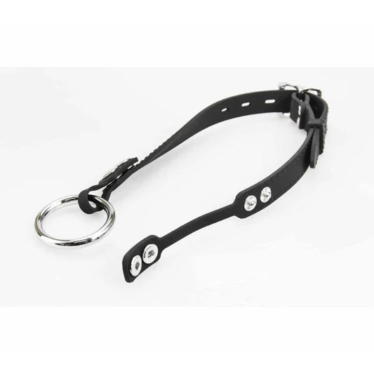 LoveInLeather–SiliconeGagWithInterchangeableMetalO-Ring|Black