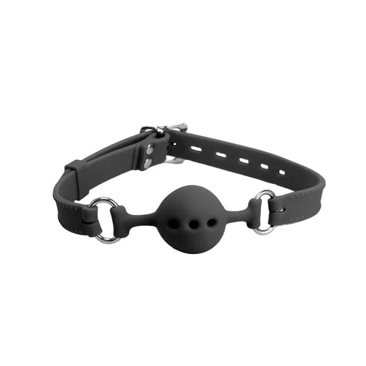LoveInLeather–SiliconeGagWithPetiteBreathableBall|Black