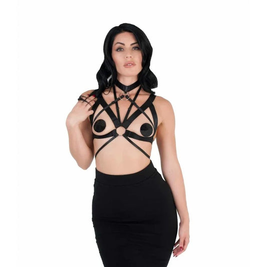 LoveInLeather–SilverHardwareHarnessTop|OneSize