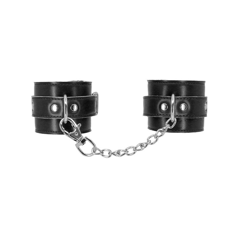 LoveInLeather–VeganFurLinedLeatheretteAnkleRestraint|DetachableChainJoin