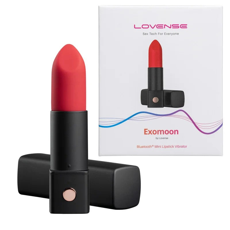 Lovense–“Exomoon”BluetoothMiniLipstickVibrator(Black/Red)