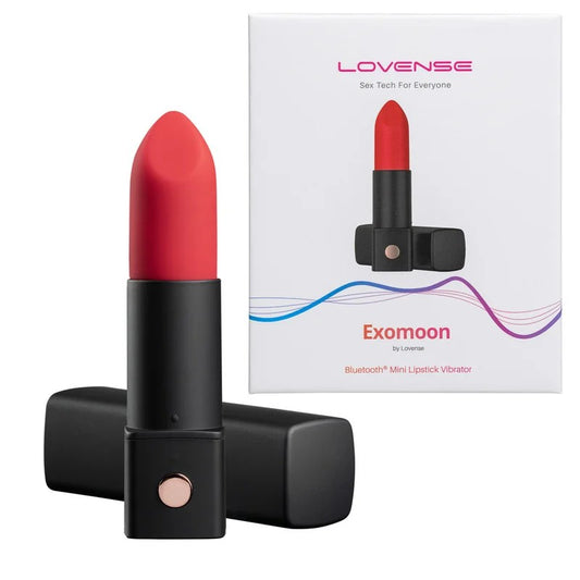 Lovense–“Exomoon”BluetoothMiniLipstickVibrator(Black/Red)
