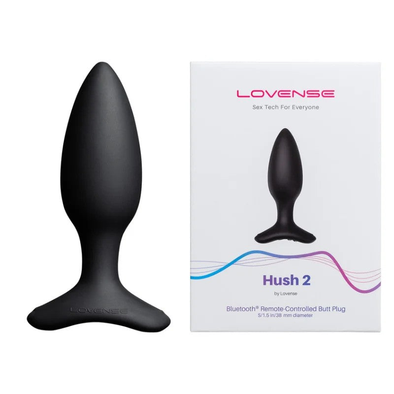 Lovense–Hush2BluetoothRemoteControlledAnalPlug–Small(Black)