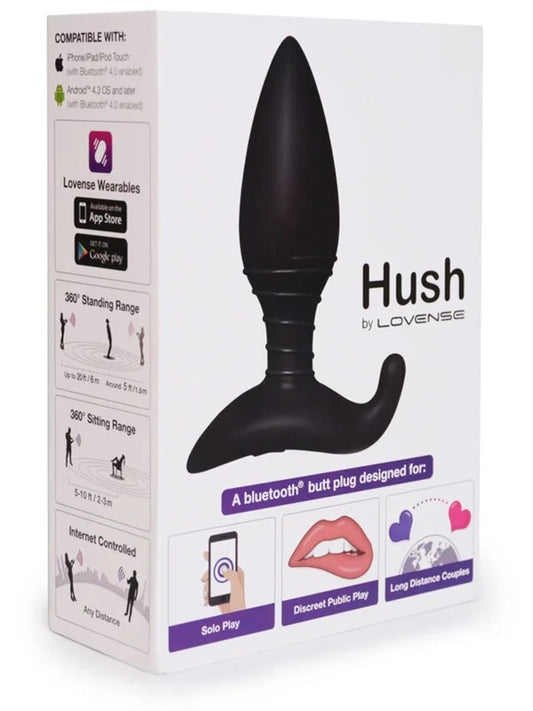 Lovense–HushRemoteControlButtPlug(1.5″/Black)