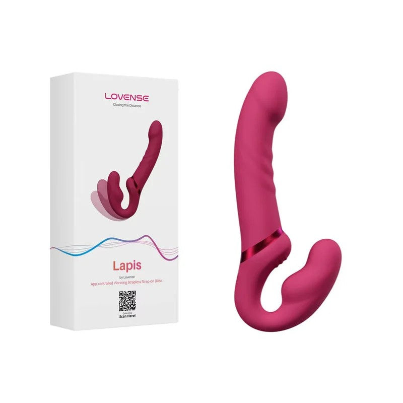 Lovense–“Lapis”APPControlledStraplessStrap-On(Red)