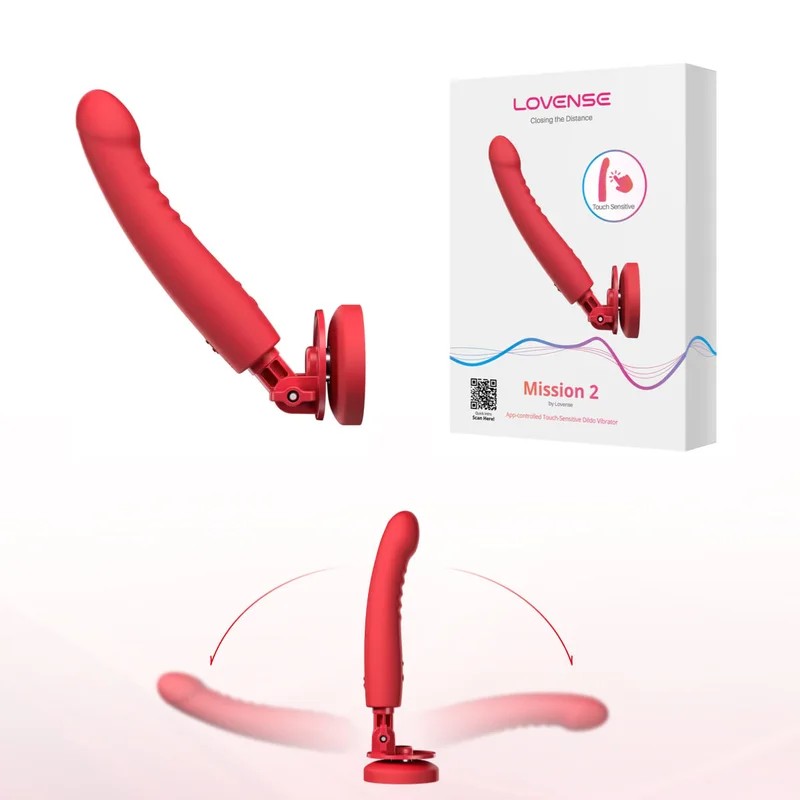 Lovense–Mission2APP-ControlledTouch-SensitiveDildoVibrator(Red)