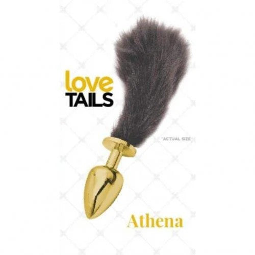 LoveTails–“Athena”GoldChromeButtPlugSmallwith4.5inchTail(Gold/Black)