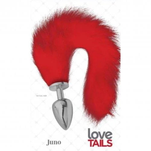 LoveTails–“Juno”ChromePlugwithLongFoxTail(Red)