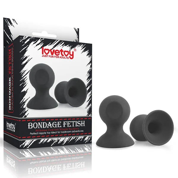 Lovetoy–BondageFetishSiliconeComfortNippleSuckers(Black)