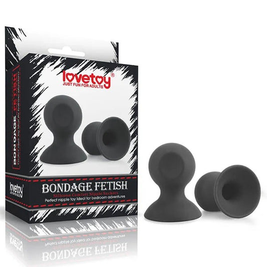 Lovetoy–BondageFetishSiliconeComfortNippleSuckers(Black)