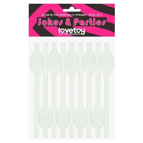 Lovetoy–Jokes&PartiesPussyStraws–9pk(Glow-In-The-Dark)