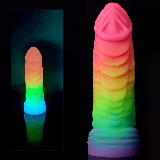 LuminousDragonMonsterDildoButtPlug–ColorfulRealisticAnalDildosSiliconeSexToy