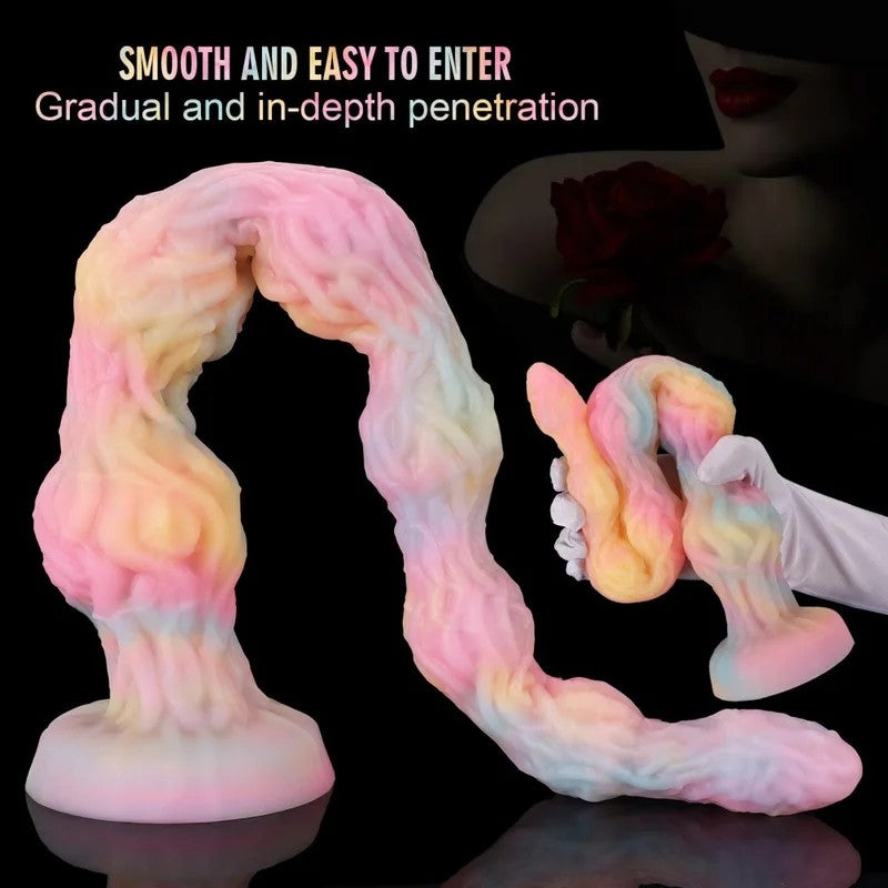 LuminousSiliconeTentacleLongAnalDildo–DeepG-Spot&VaginalExpansionFetishSexToysforWomen