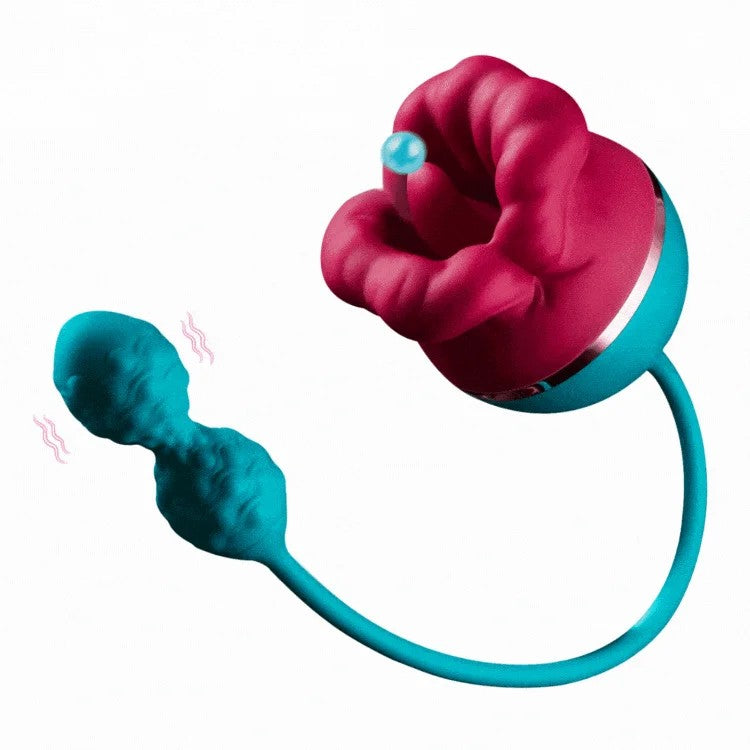 Lurevibe–BigMouthVibrator3In1TongueLickingSuctionGSpotVibratorWithVibratingDildo
