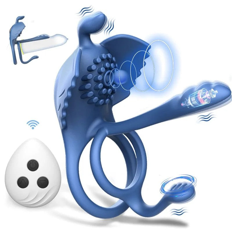 Lurevibe–PenisVibratingRingCock3in1MassageDelayedEjaculationCitoralStimulatorFlirtMasturbation