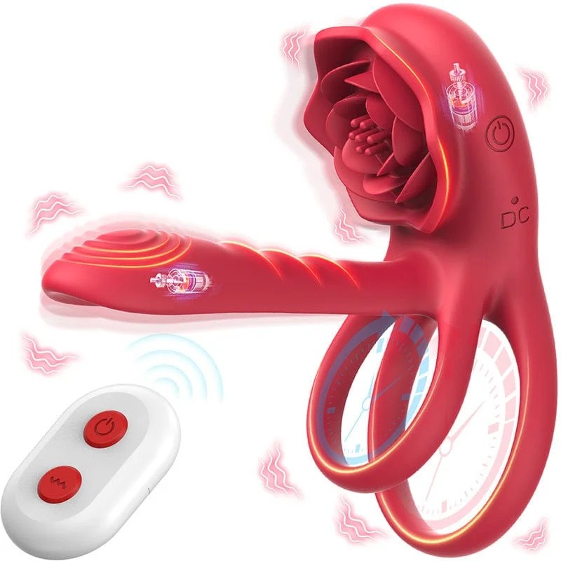 Lurevibe–RoseCockRingVibratorClitStimulatorCoupleToyUpgradedVersion