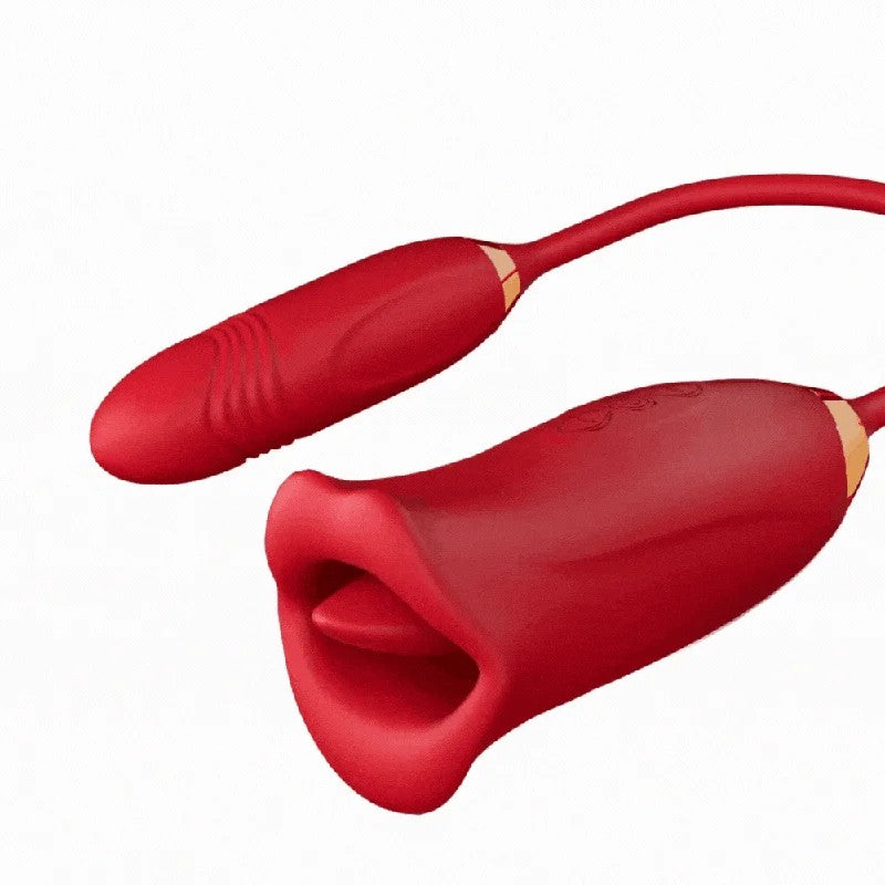 Lurevibe–RoseMuncherRoseKissTongueVibratorWithThrustingDildoVibrator