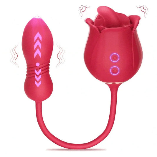 Lurevibe–RoseToyVibratorFemaleTelescopicEggJumpingTongueLickerSexToys