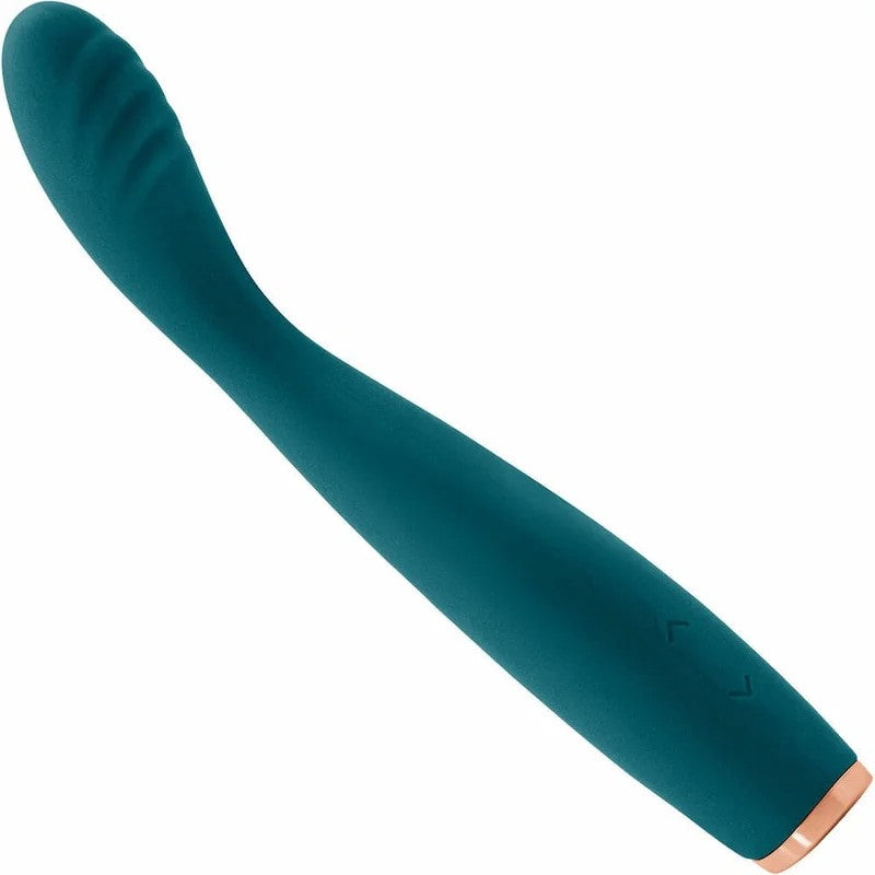 LuxeLillieSiliconeRechargeableVibratingSlimWandMassager–Teal