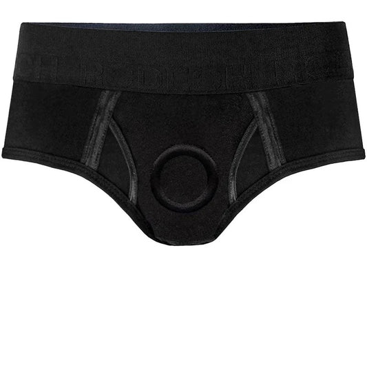 LuxeSportBrief+Harness–Black(WaterFriendly)–PlusSize