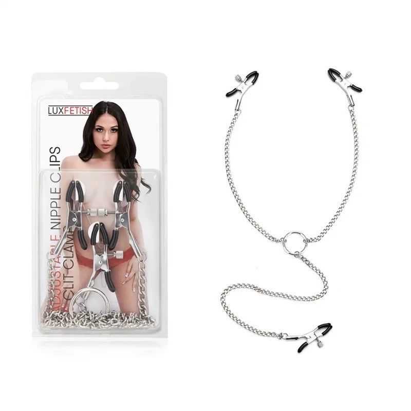 LuxFetish–AdjustableNippleandClitClamps(Silver)