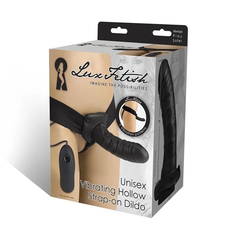 LuxFetish–UnisexHollowVibratingStrap-OnDildo