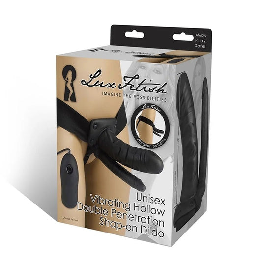 LuxFetish–UnisexHollowVibratingDoublePenetrationStrap-OnDildo