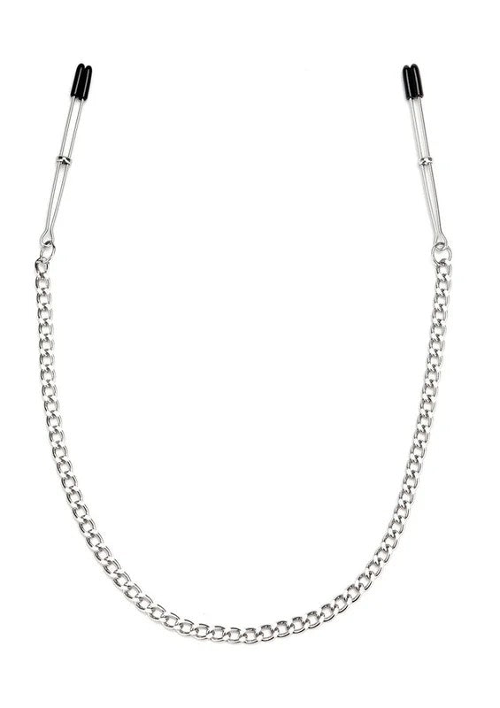 LuxFetishAdjustableTweezerNippleClipswithChain