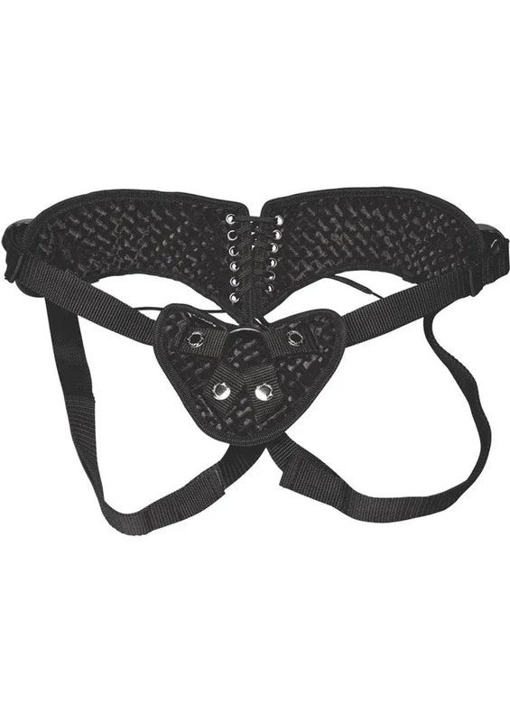 LuxFetishDiamondVelvetStrap-OnCorsetAdjustable
