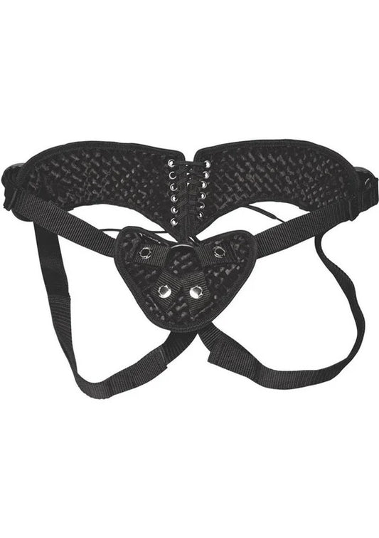 LuxFetishDiamondVelvetStrap-OnCorsetAdjustable