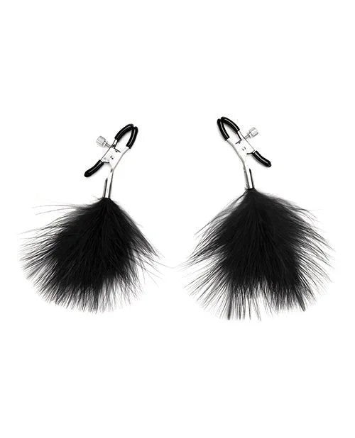 LuxFetishFeatherNippleClips–Black