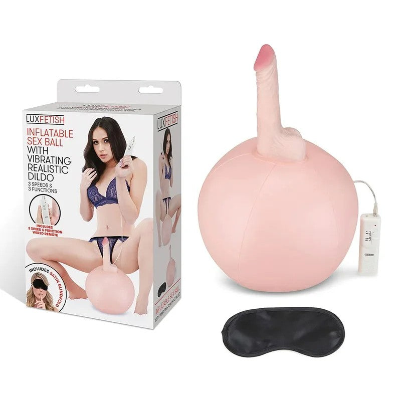 LuxFetishInflatableSexBallwithVibratingRealisticDildo