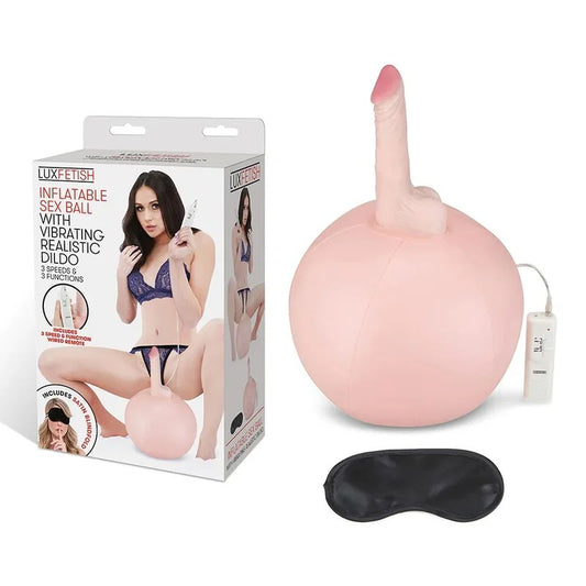LuxFetishInflatableSexBallwithVibratingRealisticDildo