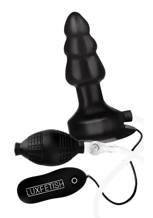 LuxFetishInflatableVibratingButtPlugwithSuctionBaseandRemoteControl