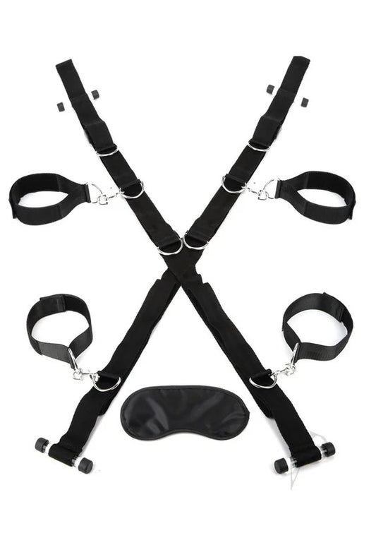 LuxFetishOverTheDoorCrosswith4UniversalSoftRestraintCuffs