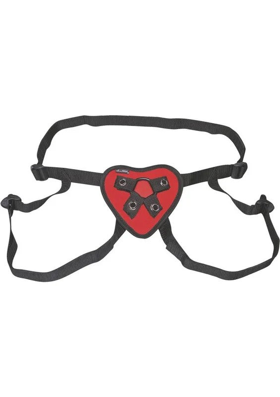 LuxFetishRedHeartStrap-OnHarnessAdjustable