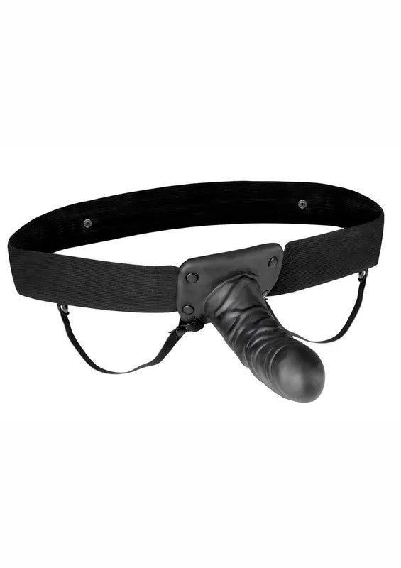 LuxFetishUnisexVibratingHollowStrap-OnDildowithWiredRemoteControl