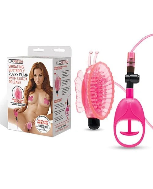 LuxFetishVibratingButterflyPussyPumpw/QuickRelease–Pink