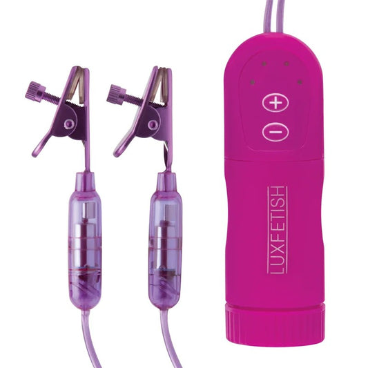 LuxFetishVibratingNippleClampsw/WiredRemoteControl